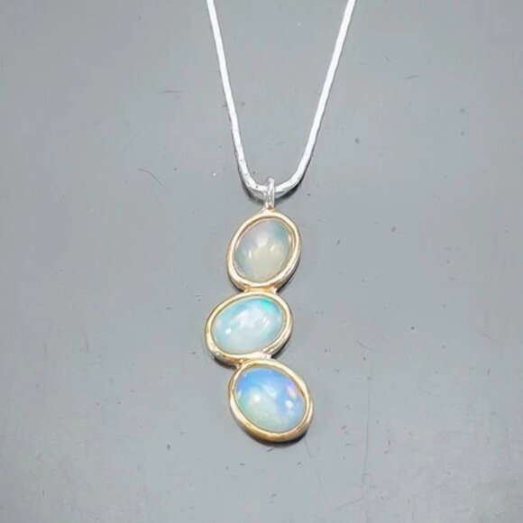 Jewelry - NECKLACE Natural Opal 925 17" including extension chain